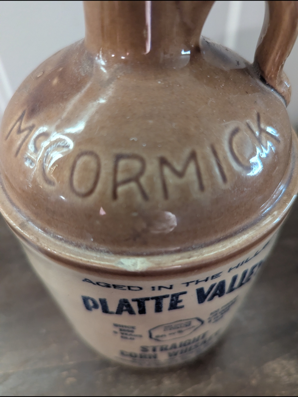 Platte Valley Brown and Cream Stoneware Whiskey Jug - Picture 2 of 8